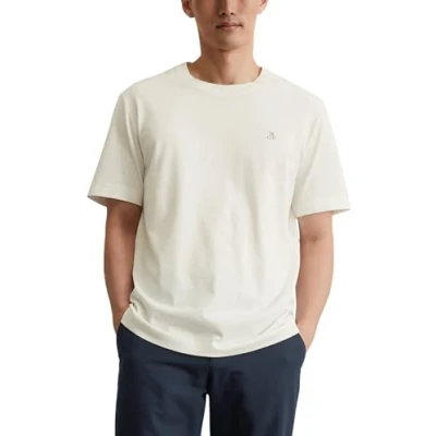 Abbildung von Marc O&#039;Polo Herren T Shirt aus Bio Baumwolle Regular Fit, Cremefarben (Egg White), M