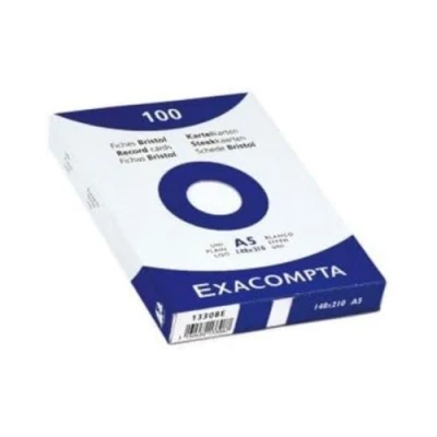 Abbildung von Exacompta 38089B 100er Pack Premium Karteikarten liniert DIN A8 ideal für die Schule, zum Lernen von Vokabeln und passend zur Bunnybox Lernkartei 55 x 74 mm gelb