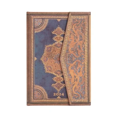 Abbildung von Paperblanks 12 Monatskalender 2024 Safawidisch Indigo Vertikal Mini (100 x 140 mm)