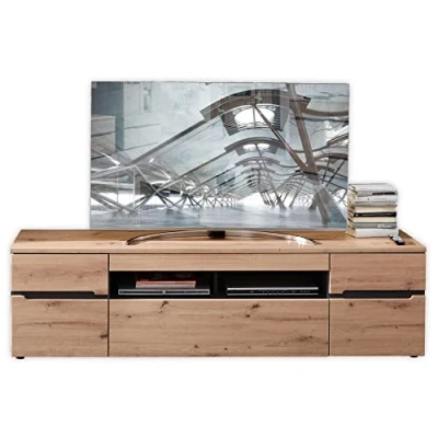 Abbildung von Stella Trading MEMPHIS TV Lowboard in Artisan Eiche Optik, Graphit Moderner Schrank mit Schublade und viel Stauraum für Ihr Wohnzimmer 192 x 53 47 cm (B/H/T)