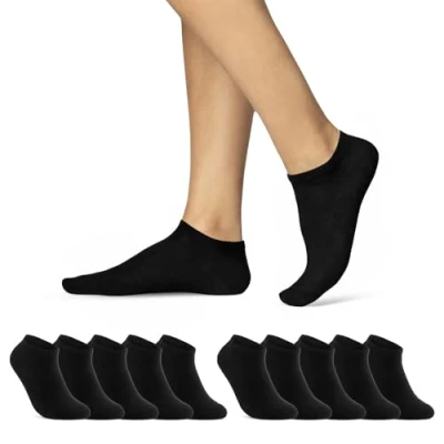 Abbildung von sockenkauf24 Sneakersocken 10, 20, 30 Paar Sneaker Socken Damen &amp; Herren Schwarz Weiß Grau (Schwarz, 10 Paar, 39 42) Baumwolle 16900 WP