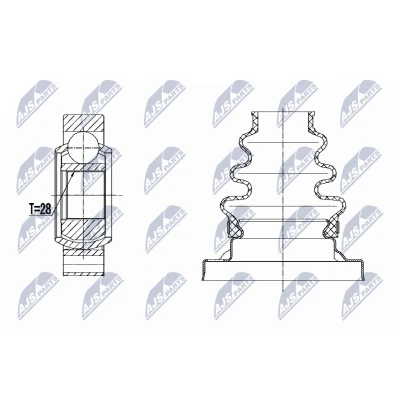 Abbildung von NTY NPW BM 031 Gelenksatz Schaltgetriebe Hinterachse BMW: 5 Limousine, Touring