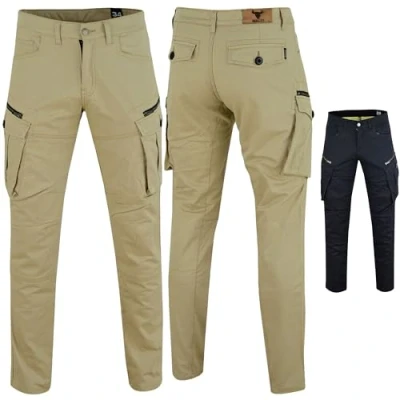 Abbildung von BULLDT Herren Motorradjeans Motorradhose Cargohose mit Schutz Stoff &amp; Protektoren 36W / 34L Khaki