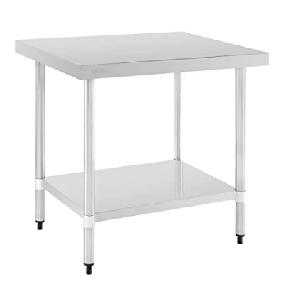 Abbildung von Vogue Edelstahl Catering Vorbereitungstisch mit Aufkantung 1200 mm, poliert, einfache Selbstmontage, 90x120x70 cm, 1 Ablage, Gewerbliche Küchenmöbel, GJ507