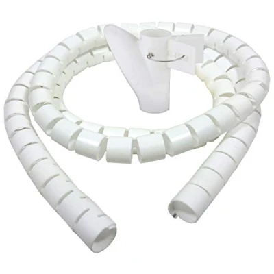 Abbildung von Bambelaa! Kabelschlauch 1,5m Kabelkanal kürzbar Kunststoff flexible Kabelorganisation 20mm Durchmesser (Weiß, x 20mm)