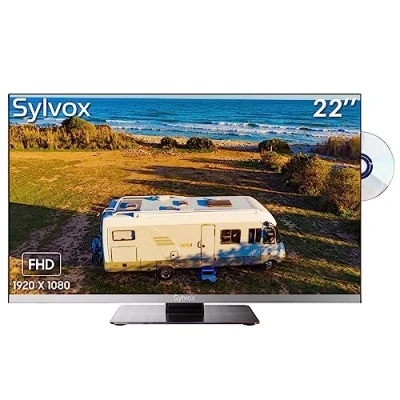 Abbildung von SYLVOX TV 12V 1080P LED Fernseher 48.25MHz 863.25MHz Frequenzbereich FM Radio Funktion Knackiges Bild und fesselnder Ton DVB C/T2/S2 CI+ eingebauter DVD Player Sleep TimerEPG