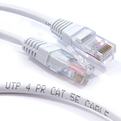 Abbildung von kenable Weiß Netzwerk Ethernet RJ45 Cat5E CCA UTP Patchkabel 26AWG Kabel 0,25 m 25 cm [0.25 Meter/0,25m]
