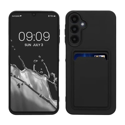 Abbildung von kwmobile Handyhülle kompatibel mit Samsung Galaxy A25 Hülle Handy Cover Fach für Karten in Schwarz