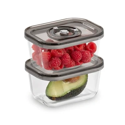 Abbildung von Caso VacuBoxx Eco Duo S 2 Glas Vakuumbehälter mit Kunststoffdeckel, 0,5 L, Stk.