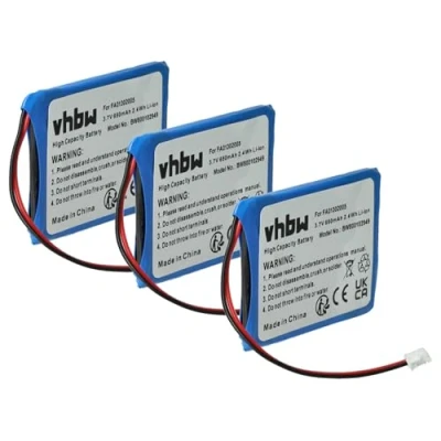 Abbildung von vhbw 3X Akku kompatibel mit Ascom 660177, 9D41, D41 schnurlos Festnetz Telefon (650mAh, 3,7V, Li Ion)