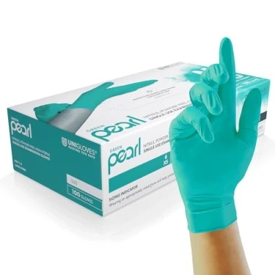 Abbildung von Unigloves Pearl GP0045 Nitril Untersuchungshandschuhe, Größe XL, 100 Stück