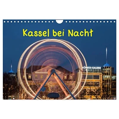 Abbildung von Kassel bei Nacht (Wandkalender 2025 DIN A4 quer), CALVENDO Monatskalender