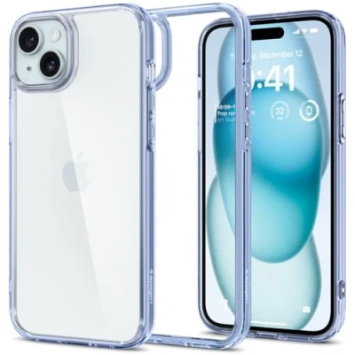 Abbildung von Spigen für iPhone 15 Plus Ultra Hybrid Hülle [Anti Yellowing] Case Handyhülle Schutzhülle Cover Transparent Durchsichtig Dünn Slim Sky Crystal
