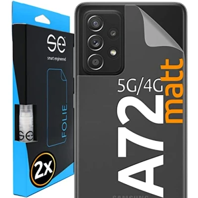 Abbildung von [2 Stk.] Entspiegelte 3D Schutzfolie für die Rückseite kompatibel mit Samsung Galaxy A72, matt, selbstheilender Schutz vor Schmutz und Kratzern, Backcover, Alt. Schutzglas