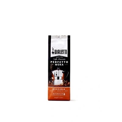 Abbildung von Bialetti Perfetto Moka Nocciola: Gemahlener Kaffee mit mittlerer Röstung, Haselnuss Aroma, 250g, Beutel Aromaschutzventil