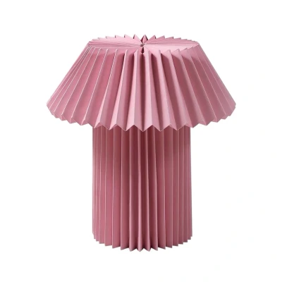 Abbildung von Lindby Tischleuchte Magali, rosa, Papier, Ø 34 cm, E14