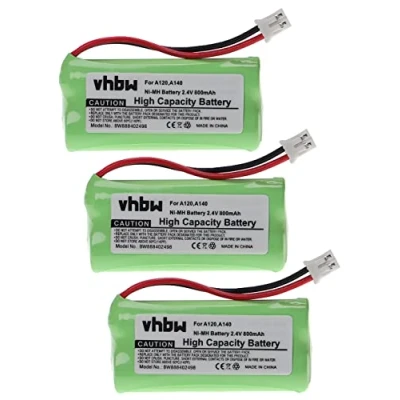 Abbildung von vhbw 3X Akku kompatibel mit Siemens Gigaset AL110, AL110a, A260 Trio, A265, A345 schnurlos Festnetz Telefon (800mAh, 2,4V, NiMH)