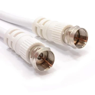 Abbildung von SAT F Anschluss Stecker Zum 75 Ohm RG59 Kabel Weiß Anschlusskabel 5 m [5 Meter/5m]