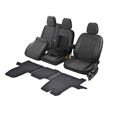 Abbildung von Passgenaue Sitzbezüge Viva und Gummifußmatten kompatibel mit Ford Tourneo/Custom ab 2012 EIN Set