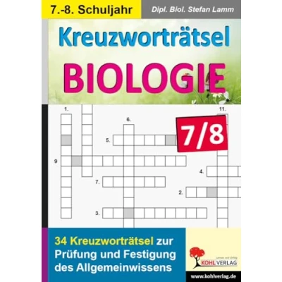 Abbildung von Kreuzworträtsel Biologie / Klasse 7 8: Prüfung und Festigung des Allgemeinwissens im 7. 8. Schuljahr