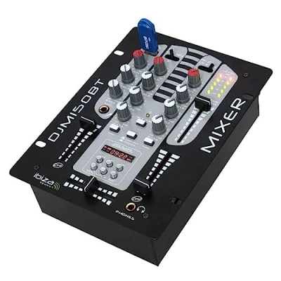 Abbildung von Ibiza DJM150USB BT 4 DJ Mischer Kanal Mischpult Mixer (USB, Bluetooth, MIC) schwarz