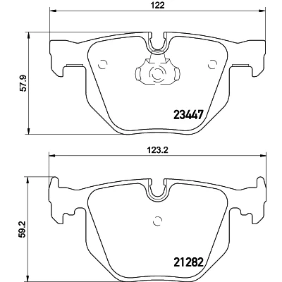 Abbildung von HELLA 8DB 355 009 331 Bremsbelagsatz für Verschleißwarnanzeiger vorbereitet BMW: 7