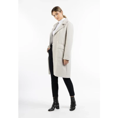 Abbildung von Dreimaster Fischgrat Übergangsmantel Damen Fischgräten Beige