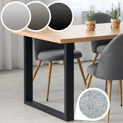 Abbildung von Tischgestell 2er Set, aus Stahl, Größenwahl, Schwarz, Grau oder Industrial Tischbeine, Tischkufen, Metall Kufengestell, Tischuntergestell, Möbelfüße für Esstisch, Couchtisch, Schreibtisch