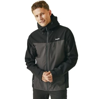 Abbildung von Regatta Herren Birchdale Waterproof Breathable Isotex Hi tech Jacket Jacke, Aschgrau / Schwarz, 48 EU