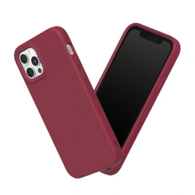 Abbildung von RhinoShield Hülle kompatibel mit [iPhone 12/12 Pro] SolidSuit Stoßdämpfende &amp; schlanke Schutzhülle Premium Finish 3.5 Meter Fallschutz Bordeauxrot