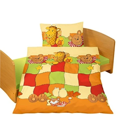 Abbildung von Babybettwäsche Giraffe Maus Frosch Ente Tiger 40 x 60 100 135 cm, BIERBAUM
