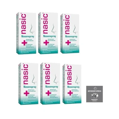 Abbildung von Nasic Nasenspray 15 ml für Erwachsene Set mit 6 x inkl. Granatapfel Handseife von Apotheken Express