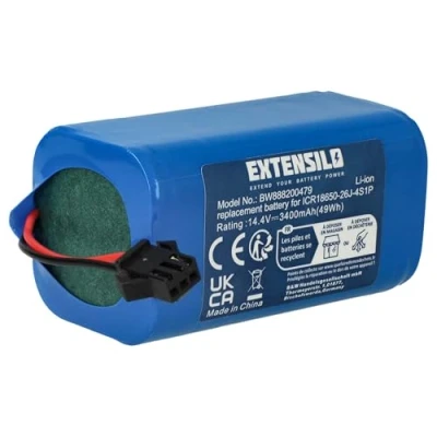 Abbildung von vhbw Akku kompatibel mit Eufy Robovac G10 Hybrid, G30, G30 Edge, G15, G20, G20 Hybrid Home Cleaner Heimroboter, Blau (3400mAh, 14,4V, Li Ion)