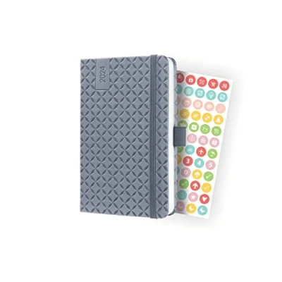 Abbildung von SIGEL J4120 Wochenkalender Jolie 2024, ca. A6, hellgrau, Hardcover, Gummiband, Stiftschlaufe, Einstecktasche, 174 Seiten, FSC zertifiziert, Terminplaner