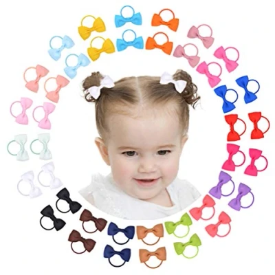 Abbildung von Jollybows 40 Stück 2 Zoll Haargummis Mädchen, Bunt Kleine Elastische Zopfgummis Mini Haarschmuck für Baby Mädchen Kinder Kleinkind