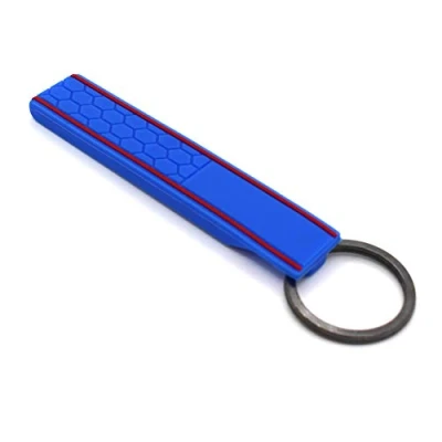 Abbildung von CYK www. CoverYourKey .de Schlüsselanhänger Keytag mit Wabenstruktur Schlüsselhülle Anhänger Schlüsselband Wabe (Blau/Rot)