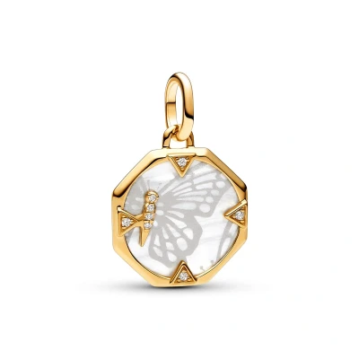 Abbildung von PANDORA Charm Einhänger ME Medaillon Schmetterling vergoldet 763366C01