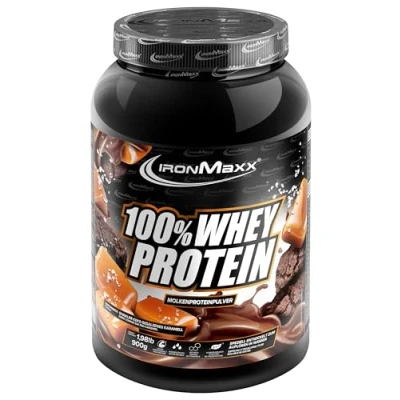 Abbildung von IronMaxx 100% Whey Protein Pulver 900g Dark Cookie Salted Caramel Leckerer High Shake, 37g Eiweiß pro Portion, Power Drink für intensives Muskel Training, Mit BCAAs und EAAs