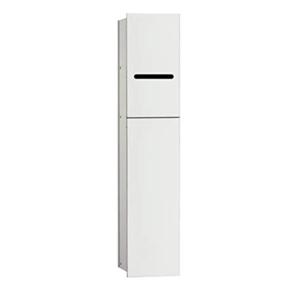 Abbildung von emco ASIS 2.0 Unterputz Schrankmodul für die Klobürstengarnitur, Badezimmerschrank mit Toilettenpapierhalter und extra Fach, Hochschrank &quot;Push to Open&quot; Funktion, optiwhite