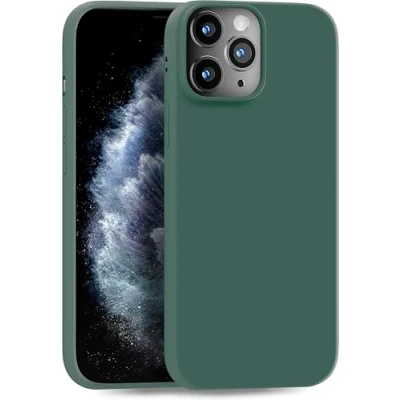 Abbildung von MyGadget Hülle kompatibel mit iPhone 11 Pro robuste Handyhülle TPU Case Slim Silikonhülle Back Cover Kratzfest Schutzhülle matt Olivgrün