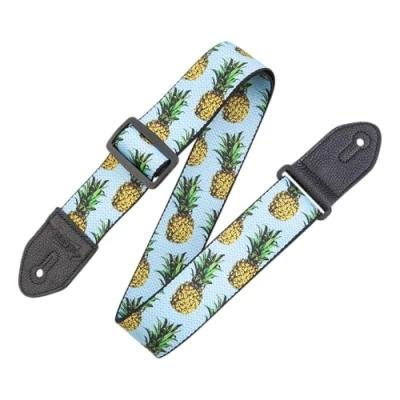 Abbildung von Levy&#039;s MP2FS 001 Gitarrengurt Prints Polyester Leather Ends 2&quot; Fruit Salad Pineapple