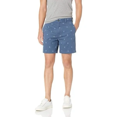 Abbildung von Amazon Essentials Herren Shorts, Klassischer Schnitt, 18 cm, Marineblau Anker, 34W