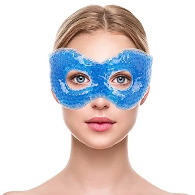 Abbildung von NEWGO Gel Eis Augenmaske, wiederverwendbar, kühlend mit Lavendelduft bei geschwollenen Augen, Müdigkeit, dunklen Augenringen, Kopfschmerzen, Augenlid Op, Nebenhöhlenschmerzen, Migräne Blau