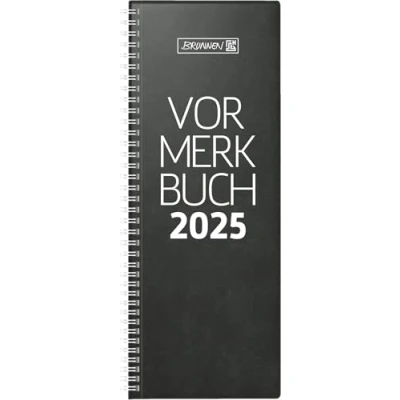 Abbildung von BRUNNEN Vormerkbuch Modell 784 (2025), 1 Seite = 2 Tage, 108 x 297 mm, 192 Seiten, Kunststoff Einband mit Hartfolie verstärkt, schwarz