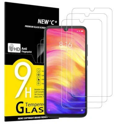 Abbildung von NEW&#039;C 3 Stück, Panzer Schutz Glas für Xiaomi Redmi Note 7, Frei von Kratzern, 9H Härte, HD Displayschutzfolie, 0.33mm Ultra klar, Ultrabeständig