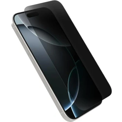 Abbildung von OtterBox Premium Pro Privacy Guard Glass Displayschutz für iPhone 16 Pro, gehärtetes Glas, überragender Kratzschutz, übersteht Stürze bis zu 1.8m, Keine Einzelhandelsverpackung