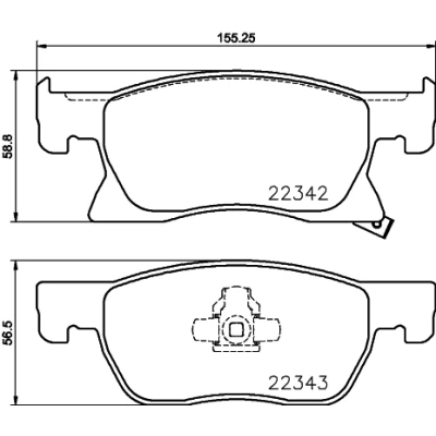 Abbildung von HELLA 8DB 355 024 771 Bremsbelagsatz mit akustischer Verschleißwarnung Zubehör OPEL: Astra K Sports Tourer, Schrägheck