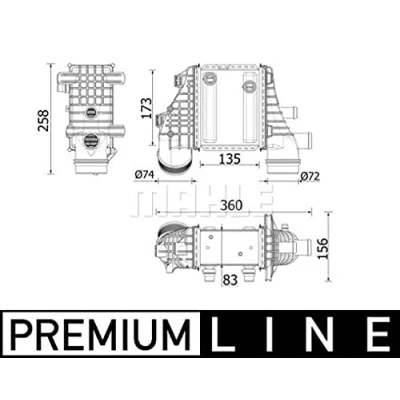 Abbildung von MAHLE ORIGINAL CI 553 000P Ladeluftkühler