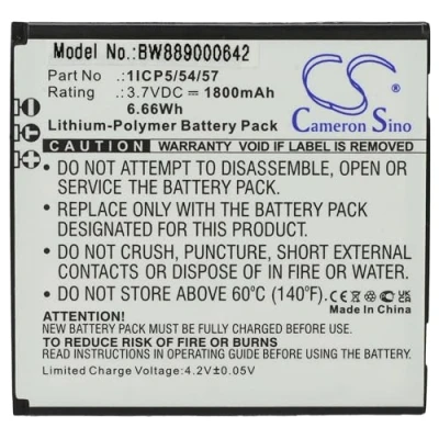 Abbildung von vhbw Akku Ersatz für Angelcare 1ICP5/54/57 Babyphone Babytalker (1800mAh, 3,7V, Li Polymer)