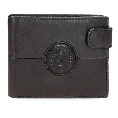 Abbildung von Pepe Jeans Cracker Horizontale Geldbörse mit Klickverschluss, Schwarz, 11 x 8,5 1 cm Leder, Talla única, Brieftasche Klickverschluss